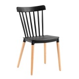 Cumpara ieftin Scaun plastic negru lemn fag Zosima 54x44x83 cm