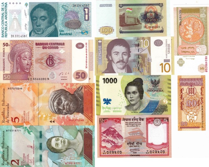 LOT 10 bancnote diferite UNC!!!