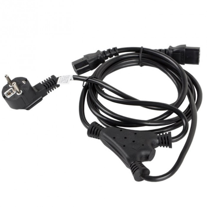 Cablu Y alimentare (PC &amp; Monitor), 180 cm , SCHUKO / 2XIEC320 C13