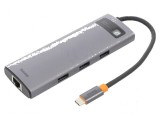 Hub USB 3.0/3.1/3.2 gri - 8 porturi