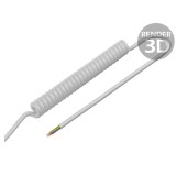 Cablu spiralat neecranat PUR alb 1,5m 300V