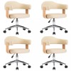 Scaune de sufragerie pivotante 4 buc. crem piele artificiala