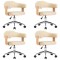 Scaune de sufragerie pivotante 4 buc. crem piele artificiala