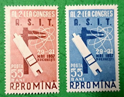TIMBRE ROMANIA MNH LP 431/1957 Al-II-lea Congres A.S.I.T.-Serie simpla foto