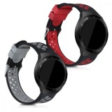Curea Silicon Kwmobile Rosu/Gri pt Huawei Watch GT 2e, Ajustabila, Bratara Smartwatch Sport, Marime Medie