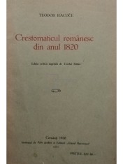 Teodor Racoce - Crestomaticul romanesc din anul 1820 (Editia: 1930) foto