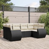 Gossi set mobilier de gradina cu perne, 6 piese, negru, poliratan