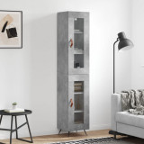 Cumpara ieftin Dulap &icirc;nalt, gri beton, 34,5x34x180 cm, lemn prelucrat