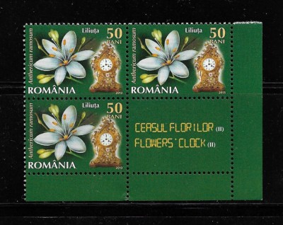 ROMANIA 2013 - CEASUL FLORILOR II - BLOC, VINIETA 3 DIN COALA DE POSTA - LP 1966 foto