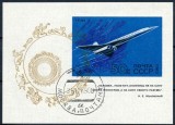Coliță URSS 1969 - Primul Avion Supersonific de Pasageri Tupolev Tu-144 (Bloc 59) - Ștampilată -A101