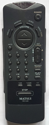 Telecomanda Matsui MCH-650 Audio Hifi System - Cassette Tape, CD, Radio foto
