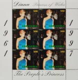 BC172, Lot 4 blocuri Lady Diana 1997, souvenir (4 poze)