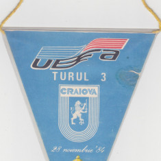 Fanion UNIVERSITATEA CRAIOVA - ZELEZNICAR SARAJEVO Cupa UEFA Turul 3 1984