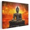 Tablou statuie Buddha pe fundal luminos, portocaliu, galben, maro 1178 Tablou canvas pe panza CU RAMA 30x40 cm
