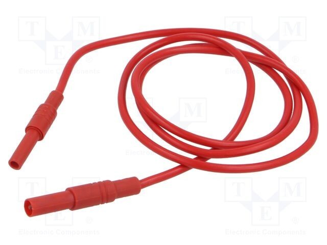 Cablu de măsurare Hirschmann 32A 1m soclu și mufă banană 4mm roșu