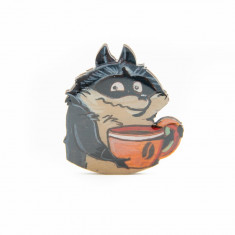 Brosa Lemn COFFEE ADDICT Raccoon foto