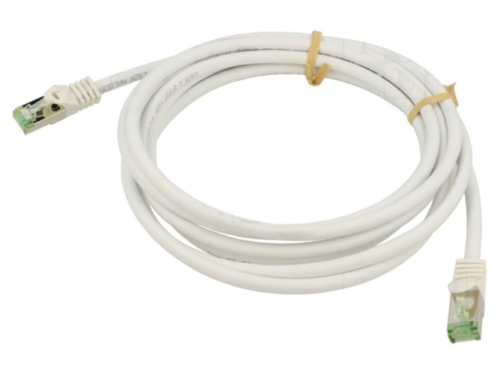 Cablu patch cord S/FTP Cat 8.1 alb 3m
