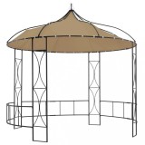 Foisor, gri taupe, 300 x 290 cm, rotund GartenMobel Dekor, vidaXL