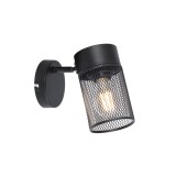 Aplică Modernă Klausen Obscur AP1 Negru Metal 22.5x10x18.5cm, Corp Iluminat Perete Design Industrial E27 15W, Ideală Dormitor sau Hol, Durabilă