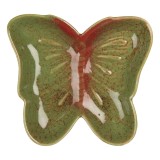 Cumpara ieftin Platou ceramica verde rosie Fluturas 14x13x2 cm