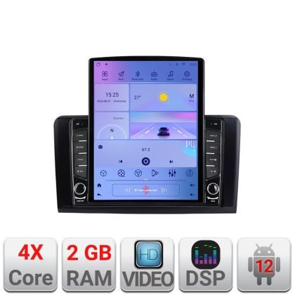Navigatie Mercedes ML GL K-213 ecran tip TESLA 9.7&quot; cu Android Radio Bluetooth Internet GPS WIFI 2+32 DSP Quad Core CarStore Technology