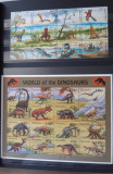 Clasor timbre straine nestampilate, animale preistorice, dinozauri, Nestampilat
