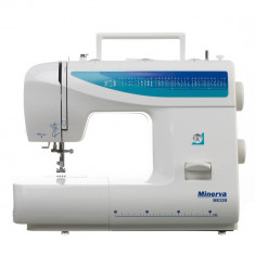 Masina de cusut electromecanica Minerva M832B (87L0) 32 Programe 800 Imp/Min 70W Alb/Albastru foto