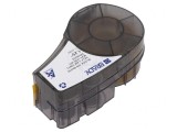 Bandă albă 31,75mm x 4,27m cu text negru