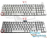 Tastatura HP Argintie Pavilion 15 BC iluminata layout US fara rama enter mic, Pavilion 15 bc009nl iluminata