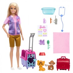 BARBIE YOU CAN BE SET PAPUSA CU DOUA ANIMALUTE DIN JUNGLA
