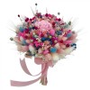 Buchet mediu cu trandafir criogenat central si mix de flori naturale uscate, multicolor, Eventissimi&reg;