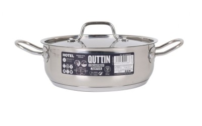 Cratita inox cu capac, diametru 22 cm, inaltime 8 cm, 3 litri foto