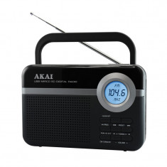 Radio digital FM portabil Akai, 0.8 W, USB, microSD, Aux in, antena FM telescopica, Negru foto