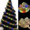 Panglic&Auml; led de cr&Auml;ciun flippy aurie, lungime 20 m , 200 led-uri, baterii, multicolor
