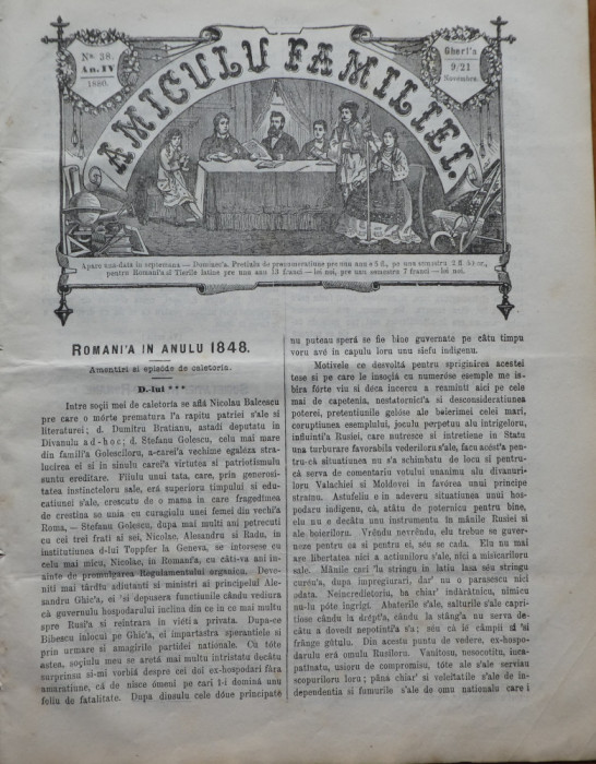 Ziarul Amiculu familiei , an 4 , nr. 38 , Gherla , 1880