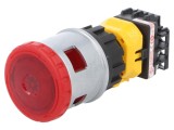 Comutator de Siguranță cu LED Roșu 24V 30mm 2NC