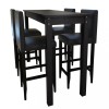 Set Masa Bar Negru cu 4 Scaune, vidaXL, MDF si Lemn, 115x55x107 cm, Scaune 41x45x108 cm, HORECA