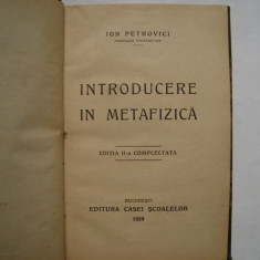 Introducere in metafizica - Ion Petrovici (1929)