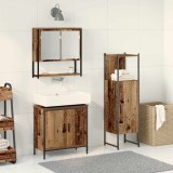Cumpara ieftin Set de mobilier pentru baie 3 buc. Maro 33 x 33 x 113,5 cm