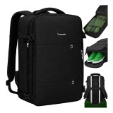 Rucsac de calatorie Trizand negru, USB, 12 buzunare, laptop 15,6&rdquo;
