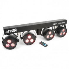 MAX LED PAR-Bar-Set 4-cai Kit 3x 4-in-1 LED RGBW incl. T-grinzi ?i trepied foto