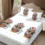 Husa de pat Finet + 2 fete de perna, pentru saltea de 160A 200 cm, Bufnite