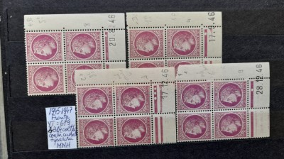 1945-1947-Franta- YT679 4 bl4 colt de coala -MNH foto