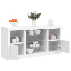 vidaXL Servantă cu lumini LED, alb, 142,5x37x67 cm