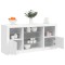 vidaXL Servantă cu lumini LED, alb, 142,5x37x67 cm
