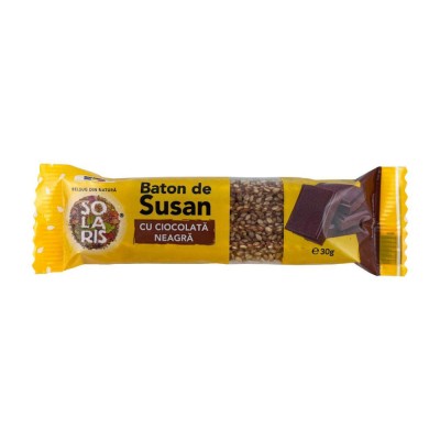 Baton de Susan cu Ciocolata Neagra 30 grame Solaris foto