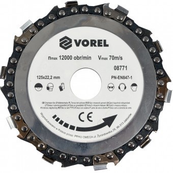 Disc circular pentru lemn, Vorel 08771, diametru exterior 125 mm, diametru interior 22.2 mm foto