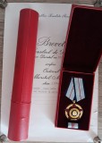QW17 16 - Ordinul Meritul militar clasa a III-a RSR - setul complet + bonus
