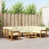 vidaXL Set de canapea cu pernă 10 pcs Natural și Crem 3367008