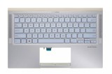 Carcasa superioara cu tastatura palmrest Laptop, Asus, ZenBook 14 RX431F, RX431FA, 90NB0MB1-R30US0, HQ20720607000, UX431FAC-3B, iluminata, albastru de